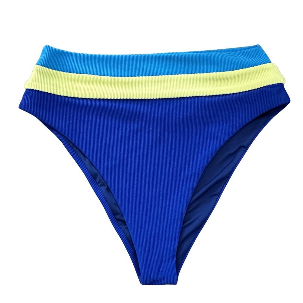 BEACH RIOT Heidi Stripe Bikini Bottom Riviera Colorblock NWT I M